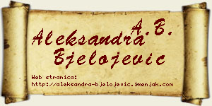 Aleksandra Bjelojević vizit kartica